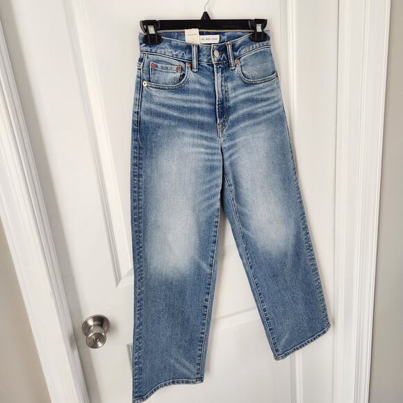 American Eagle AE77 The Wide Crop Jeans Blue Size 24 NWT - Picture 3 of 16